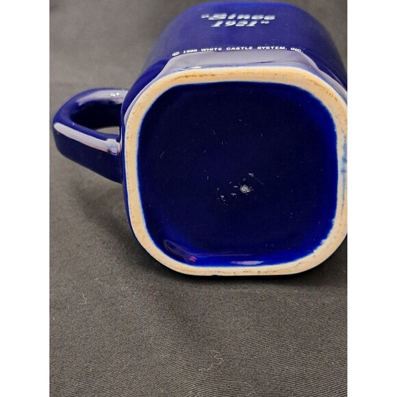 Vintage 1995 WHITE CASTLE Cobalt Blue Square Mug "Since 1921" - Picture 6 of 7
